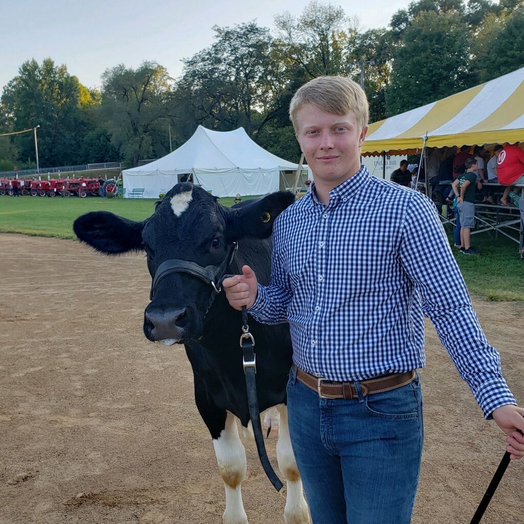 Trent Martin shows livestock